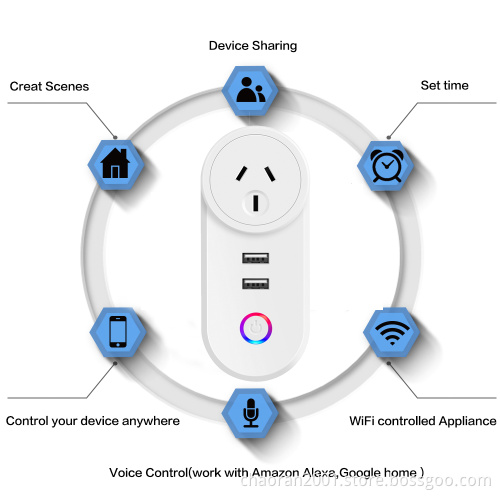 Electrical Timer Mini Smart Home Google Alexa Outlet AU Wall Plug Socket
